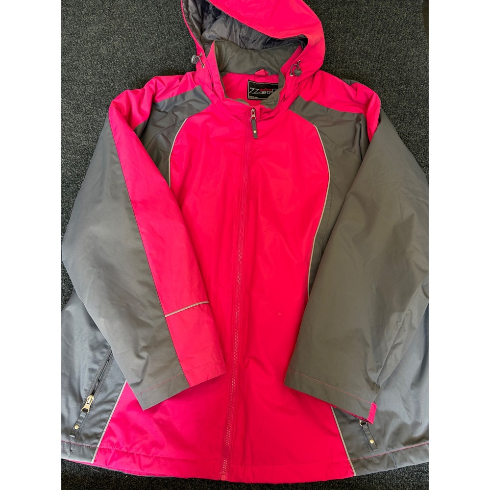 Below Zero by Rothschild Pink Gray Hooded Ski Jacket Womens 3X Plus Size